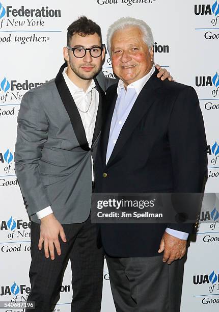 Musician Jack Antonoff and CEO of Sony/ATV Martin Bandier attend the 2016 UJA-Federation of New York's Music Visionary of the Year Award luncheon at...