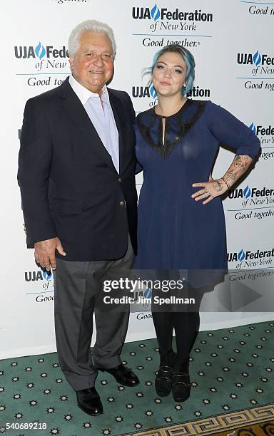 Of Sony/ATV Martin Bandier and singer/songwriter Elle King attend the 2016 UJA-Federation of New York's Music Visionary of the Year Award luncheon at...