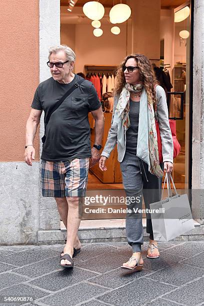 Harvey Keitel and Daphna Kastner attend 62 Taormina Film Fest - Day 6 on June 16, 2016 in Taormina, Italy.