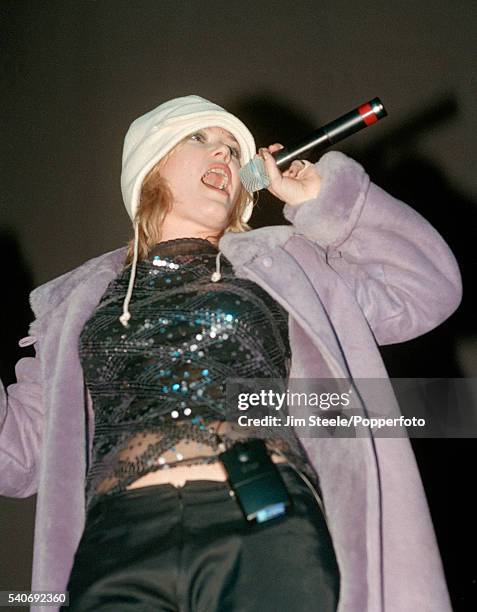 Cerys Matthews of Catatonia performing on stage during the NetAid Concert held at Wembley Stadium in London on the 9th October, 1999.