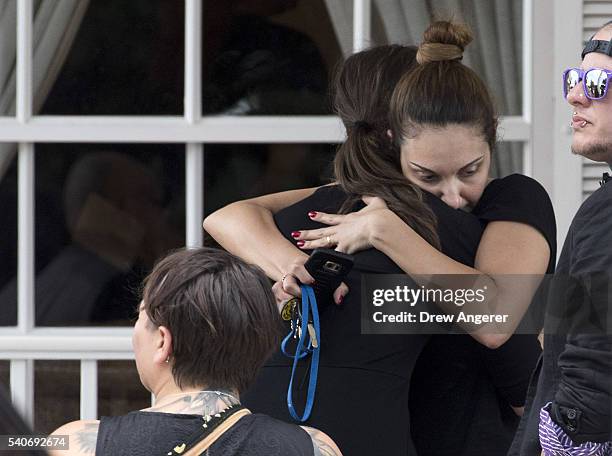 Mourners arrive for the viewing and funeral service for Kimberly Morris, June 16, 2016 in Kissimmee, Florida. Morris, who worked as a bouncer at the...