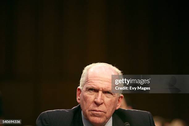 Director John Brennan testifies during a Senate Committee hearing on national security on Capitol Hill June 16, 2016 in Washington, DC. Brennan said...