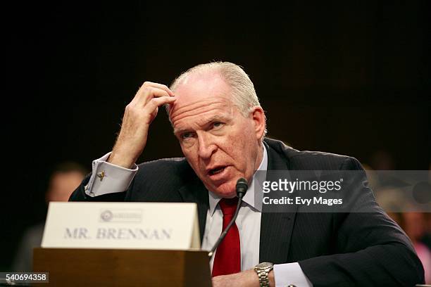 Director John Brennan testifies during a Senate Committee hearing on national security on Capitol Hill June 16, 2016 in Washington, DC. Brennan said...