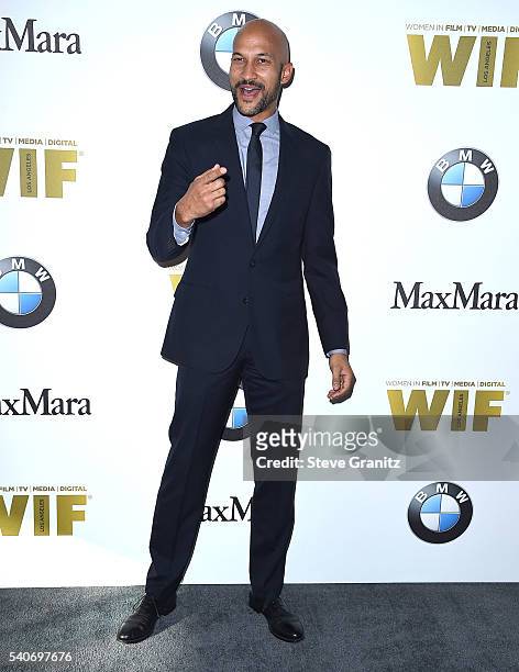 Keegan-Michael Key arrives at the Women In Film 2016 Crystal + Lucy Awards Presented By Max Mara And BMW at The Beverly Hilton Hotel on June 15, 2016...