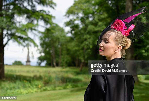 Tatiana Korsakova in Ladies Day fashion For Royal Ascot on June 16, 2016 in Berkshire, United Kingdom.