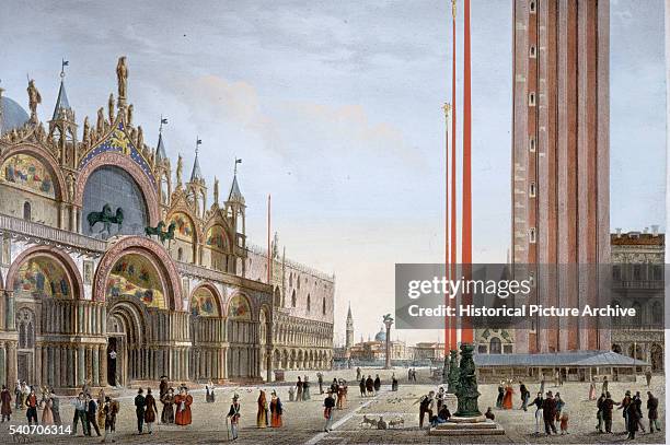 Print of St. Mark's Square, Venice by Giovanni Battista Borghesi