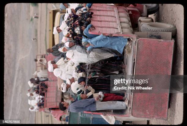 Brides and grooms arrive at a mass Berber engagement festival in Imilchil, Morocco.