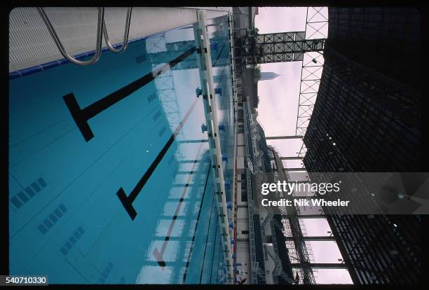 Georgia Institute of Technology's swimming pool and diving boards set at various heights used for the 1996 Olympic Summer Games in Atlanta, Georgia....