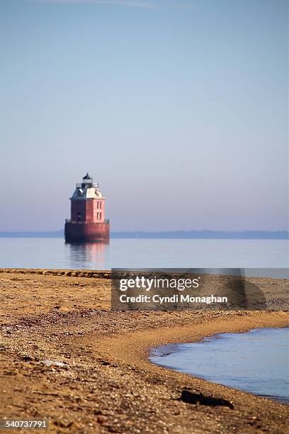 sandy point shoal lighthouse - block island lighthouse stock pictures, royalty-free photos & images