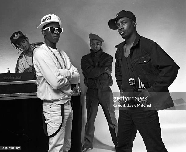 Chuck D, Flavor Flav and Terminator X, members of the hip hop group Public Enemy, photographed on May 1, 1987.