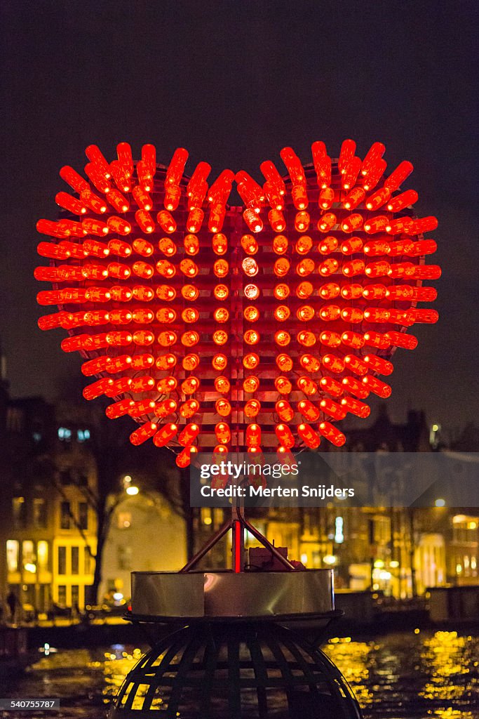 Heart shaped light installation