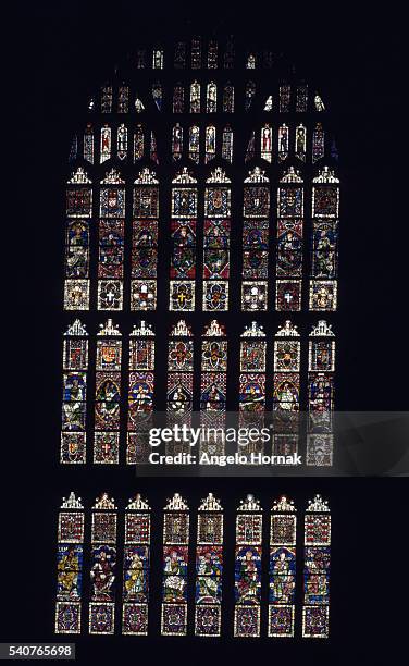 This late 12th century stained glass window in the south west transept of Canterbury Cathedral is known as the Great South Window, and includes...