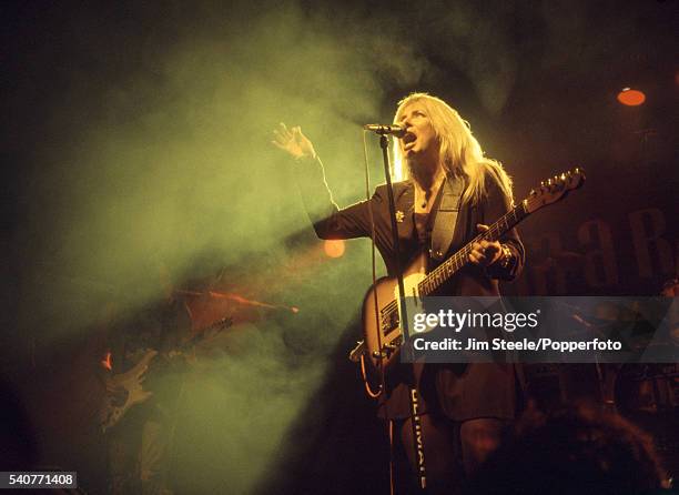Valerie Lee of Bad Influence performing on stage, circa 1990.
