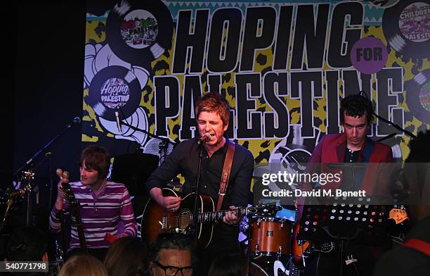 Noel Gallagher performs at 'Hoping's Greatest Hits', the 10th anniversary of The Hoping Foundation's fundraising event for Palestinian refugee...