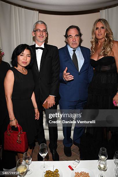 Igor Lopatonok, Tiziana Rocca, Sun-jung Jung and Oliver Stone attend 62 Taormina Film Fest - Day 6 on June 16, 2016 in Taormina, Italy.