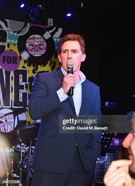 Rob Brydon speaks at 'Hoping's Greatest Hits', the 10th anniversary of The Hoping Foundation's fundraising event for Palestinian refugee children...