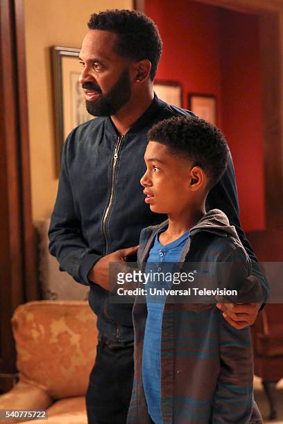 Going To Jail Party" Episode 104 -- Pictured: Mike Epps as Buck Russell, Sayeed Shahidi as Miles Russell --