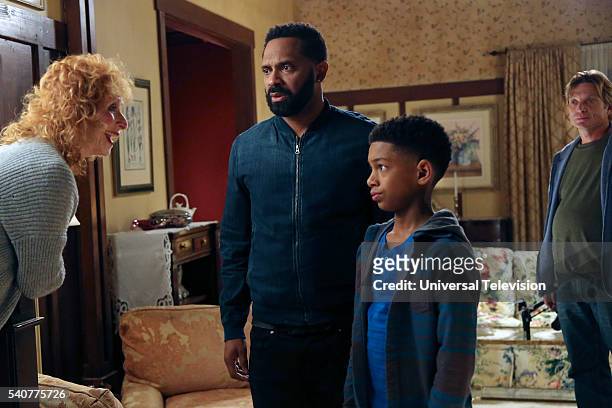 Going To Jail Party" Episode 104 -- Pictured: Sherry Weston, Mike Epps as Buck Russell, Sayeed Shahidi as Miles Russell, Kyle Beatty as Creepy...