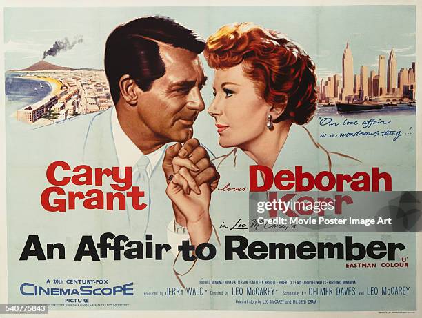 Poster for Leo McCarey's 1957 drama 'An Affair to Remember' starring Cary Grant and Deborah Kerr.