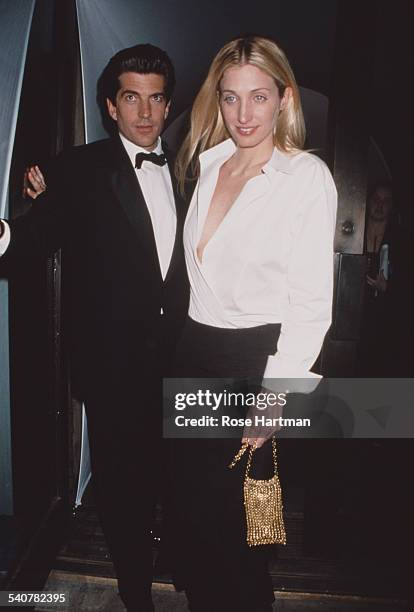 John F. Kennedy Jr. With his wife, Carolyn Bessette-Kennedy, USA, circa 1995.