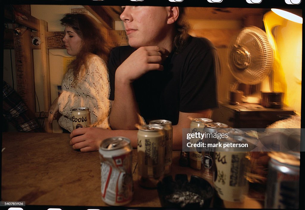 College Students Drink Beer at a Party