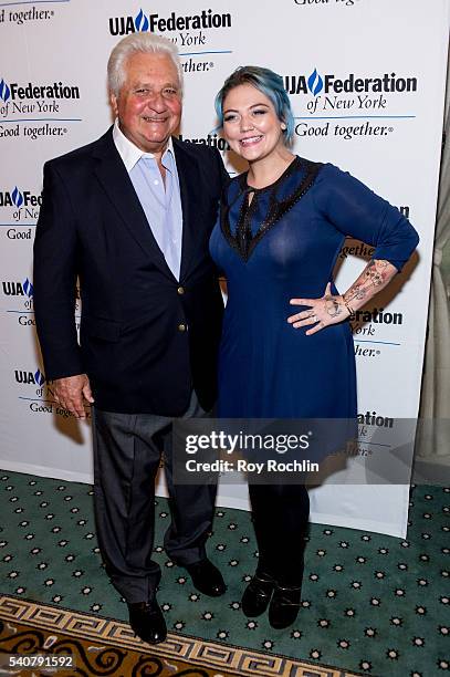 Of Sony/ATV Martin Bandier and singer/songwriter Elle King attend the 2016 UJA-Federation of New York's Music Visionary of The Year Award Luncheon at...