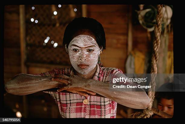 Baujau Woman Wearing White Makeup