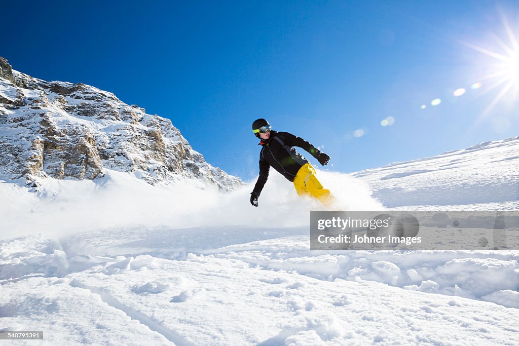 Man skiing