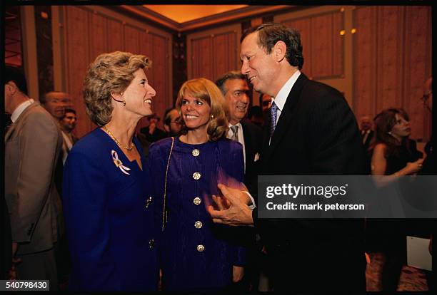 Christine Todd Whitman, New York State Governor George Pataki, and his Republican running mate Betsy McCaughey Ross talk during a fundraiser at the...