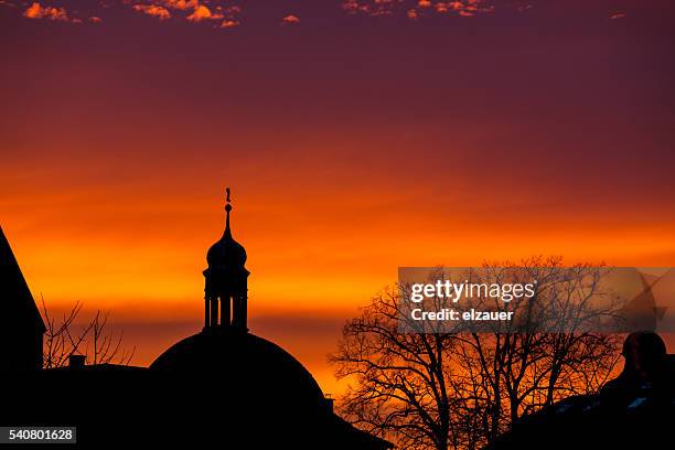 stiftskirche in the sunset - baden baden fotografías e imágenes de stock