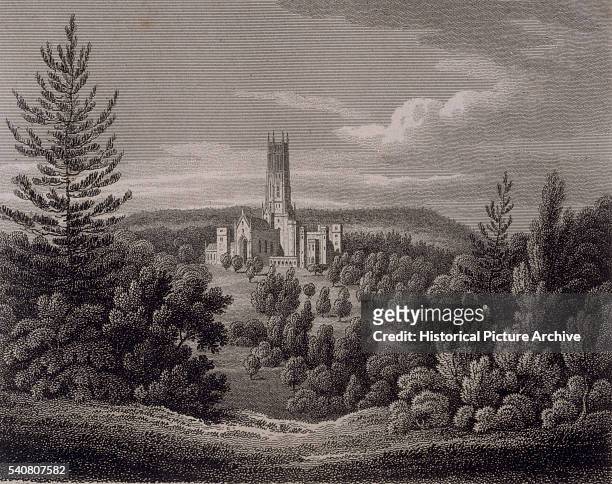 An 1812 engraving by James Storer depicts Fonthill Abbey.