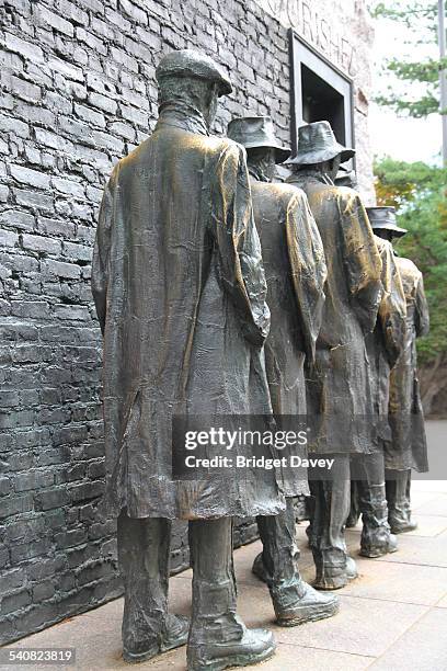 George Segal's sculptures the "Bread Line", symbolising the Great Depression and Poverty at the Franklin Delano Roosevelt or FDR Memorial in...