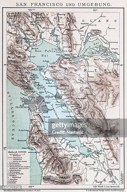 map of san francisco - bay area map stock illustrations