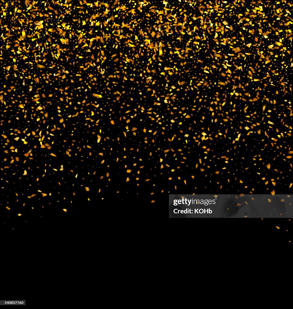 Textura De Brillo Dorado Sobre Fondo Negro Ilustración de stock - Getty  Images