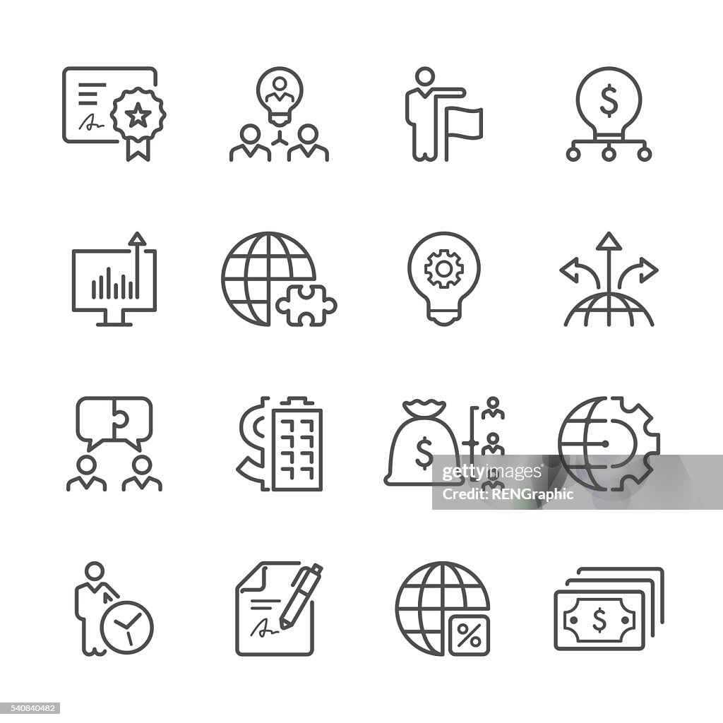 Flat Line icons - Business  Series