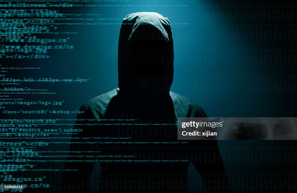 Hacker mit internet