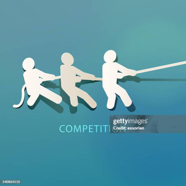 competition concept paper cut - business rivalry stock illustrations