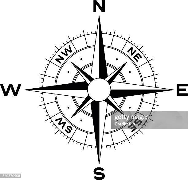 compass rose - orienteering stock illustrations