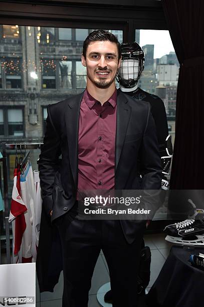 Hockey player Chris Krieder of the NY Rangers for Bauer Hockey attends the 37.5/Cocona Brand showcase event at Gansevoort Park Avenue on June 16,...