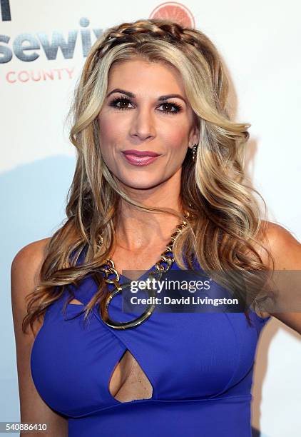 Personality Alexis Bellino attends the premiere party for Bravo's "The Real Housewives of Orange County" 10 Year Celebration at Boulevard3 on June...