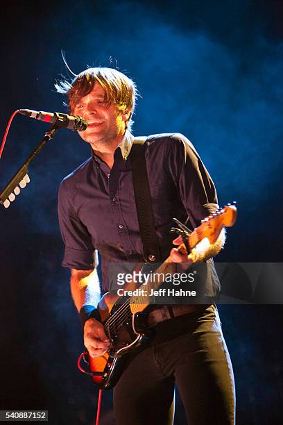 Singer/guitarist Ben Gibbard of Death Cab For Cutie performs at Charlotte Metro Credit Union Amphitheatre on June 16, 2016 in Charlotte, North...