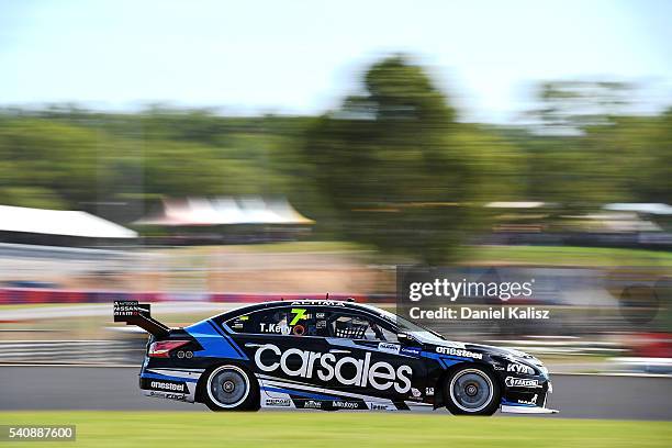 Todd Kelly drives the Carsales Racing Nissan Altima during V8 Supercars practice ahead of the Darwin Triple Crown at Hidden Valley Raceway on June...