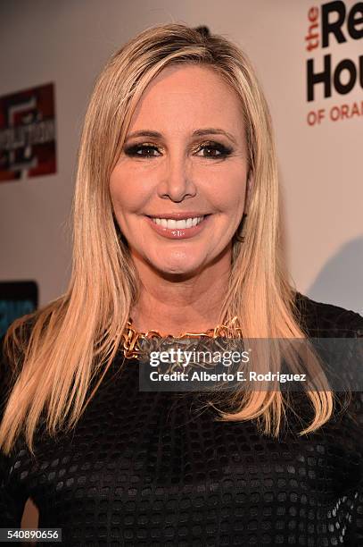 Personality Shannon Beador attends the premiere party for Bravo's "The Real Housewives of Orange County" 10 year celebration at Boulevard3 on June...