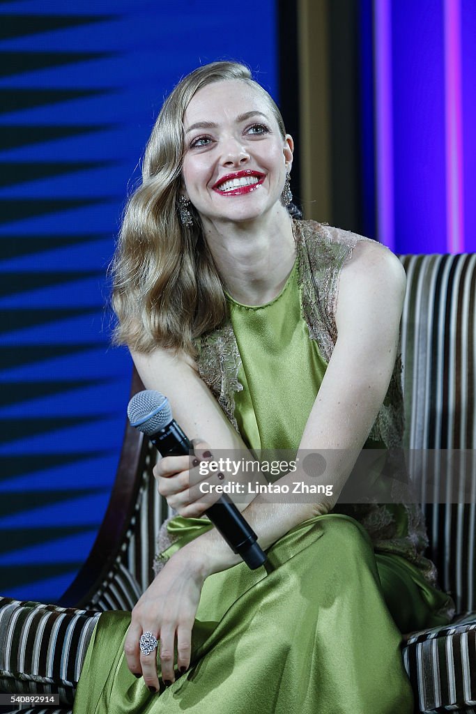 Actress Amanda Seyfried attends the promotional event for Shiseido's