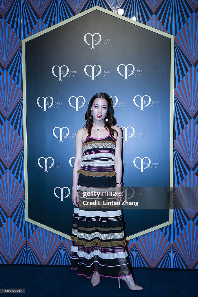 Zhu yi of China attends the promotional event for Shiseido's Cle de