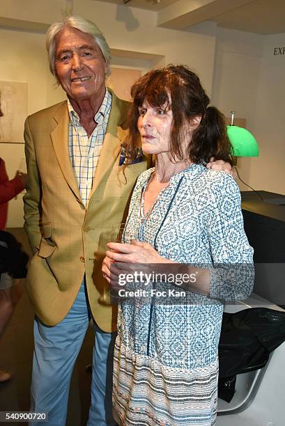 Pierre Cornette de Saint Cyr and Safia Haddad attend Je Vois un Cypres Pres de Bone' Safia Haddad tribute to her father Malek Haddad Exhibition...