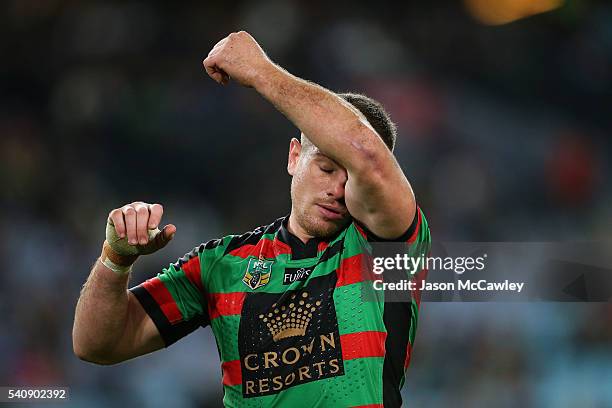 Paul Carter of the Rabbitohs during the round 15 NRL match between the South Sydney Rabbitohs and the Parramatta Eels at ANZ Stadium on June 17, 2016...