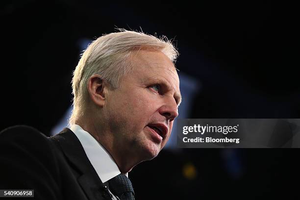 Robert 'Bob' Dudley, chief executive officer of BP Plc, speaks during a Bloomberg Television interview on day two of the St. Petersburg International...