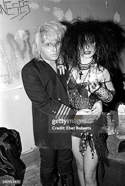 The Gun Club's Jeffrey Lee Pierce and Texacala Jones of Tex and the Horseheads at the Peppermint Lounge in New York City on November 11, 1982.