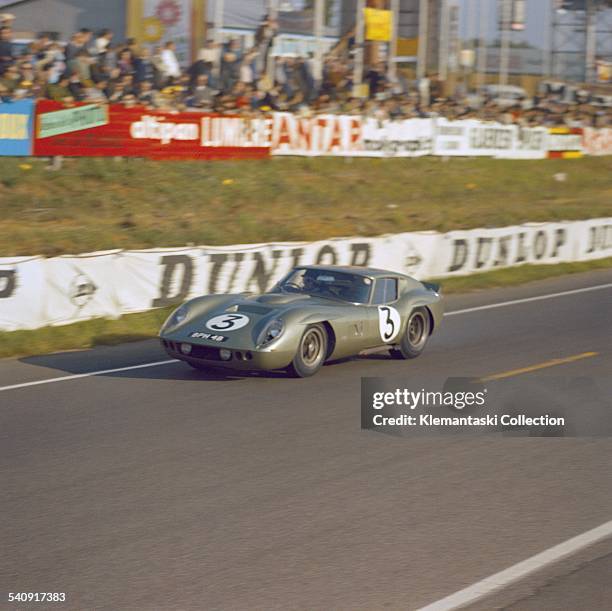 The Le Mans 24 Hours, Le Mans, June 20-21, 1964. The special AC Cobra coupé of Jack Sears and Peter Bolton in Dunlop Curve. They did not finish.